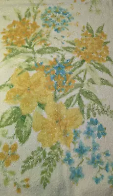 Martex Vintage Hand Towel And Wash Cloth Floral Yellow Green Blue  • $9.99