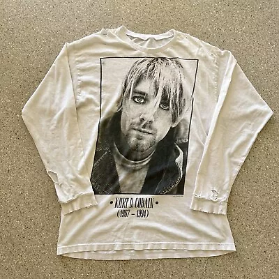 Vintage 1994 Nirvana Kurt Cobain Memorial Long Sleeve T-shirt • $650