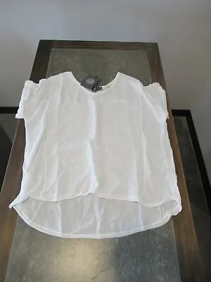$25.57 • Buy M Made In Italy V Neck Linen T-Shirt White Small *NWT* WELL MADE !