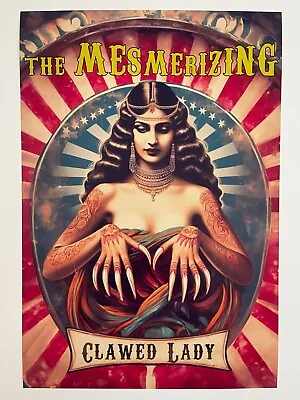 Clawed Lady Freak Show Poster Circus Art Retro Carnival Freakshow Posters • $14.99
