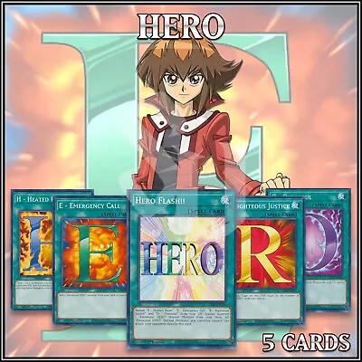 HERO DECK 5 | Heated Heart Emergency Call Flash Righteous Oversoul YuGiOh • $3