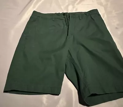 H&M L.O.G.G. Chino Shorts Mens 32 Flat Front Stretch 9  Green • $13