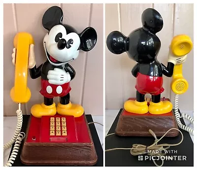 VTG Mickey Mouse Phone Retired Disney Resort Hotel Room Model TMIF 8002 Lamp ATC • $149.99