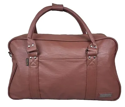 Ben Sherman Duffle Bag Mens PU Leather Travel Goldall Adults Shoulder Carry On • £25.46