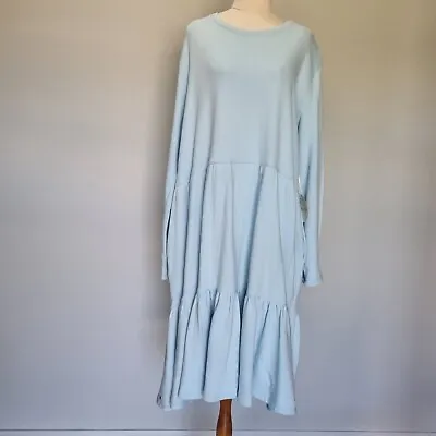 Alessandra Millie Mollie Pale Blue Cotton Tiered Sweater Dress Size L • $63.57