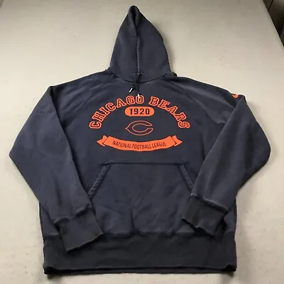 Chicago Bears Hoodie Mens Large Blue Nike Sweatshirt Pullover Fleece NFL Logo • $17.49