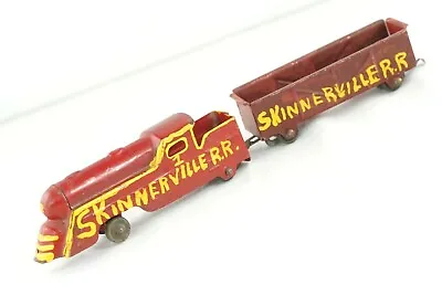 $63.75 • Buy Tin Train Toy, Made USA Locomotive Train Wooden Wheels, Skinnerville Railroad