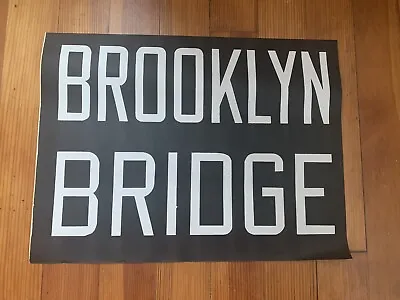 Nyc Subway Roll Sign Vintage Brooklyn Bridge Bklyn Ny Nos Transit Replacement • $294.99