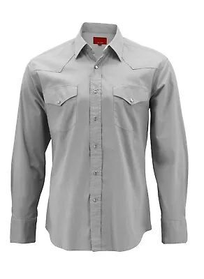 Men's Pearl Snap Button Long Sleeve Western Slim Fit Stretch Cowboy Dress Shirt • $30.40