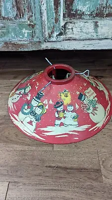 $189.99 • Buy VTG 1950's Tin Lithograph COLORAMIC Snowmen Merry Christmas Tree Stand MCM Red 