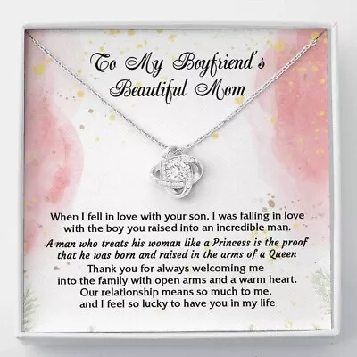 To My Boyfriend's Beautiful Mom Necklace Gift For Boyfriend's Mom Mother's Day • $17.99