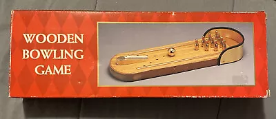 Vintage Bradlees Wooden Bowling Table-top Game In Box Missing Metal Ball & 1 Pin • $10