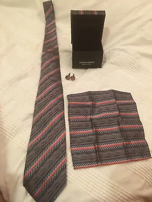 £10 • Buy Giorgio Armani Tie Cuff Links And Hankie Set NEW FATHERS DAY GIFT