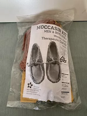 Moccasin Craft Kit Sz Woman 5/men-Boys 4 ELKS Tan Brown Leather DIY 3442-4 New • $14.99