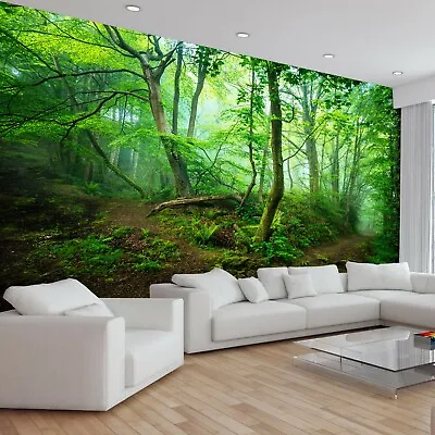 Tree Forest Trail Nature Plants Green Jungle Wallpaper Mural Photo Room Poster • £59.99