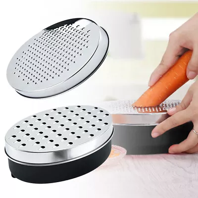 NEW Stainless Steel Cheese Grater With Container Box Food Lemon Carrot Shredder • £5.79