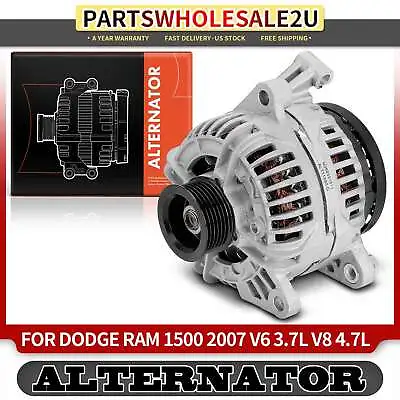 Alternator For Dodge Ram 1500 2007 V6 3.7L V8 4.7L 12 Volt CW 6-Groove Pulley • $116.99