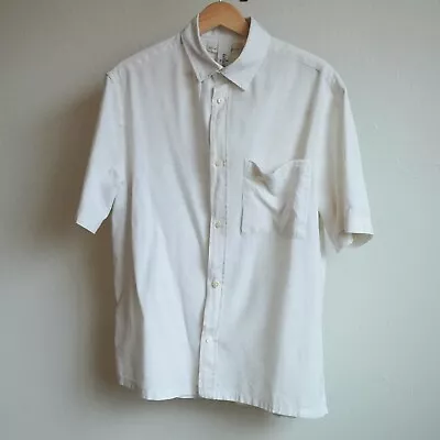 H&M Label Of Graded Goods Womens Shirt Sz L Cotton Linen Blend Short Sleeve • $4.49