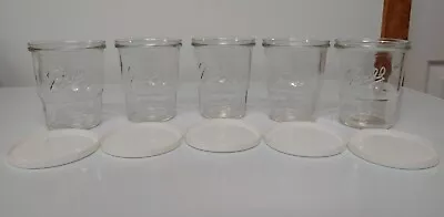 Set Of 5 Vintage Ball Canning Freezer Jars With White Plastic Lids Made In Usa • $16.96