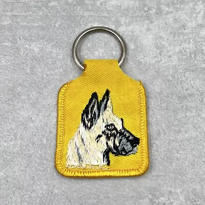 Vintage Great Dane Fabric Keychain Yellow Stitched 2 In • $7.79