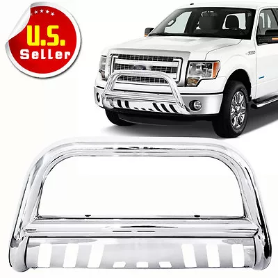 3'' Stainless Steel Chrome Bull Bar Grille Push Guard For 2004-2023 Ford F150 • $128.45