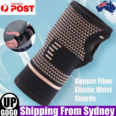 Copper Wrist Support Splint Carpal Tunnel Syndrome Sprain Strain Brace Sleeves H • $6.95