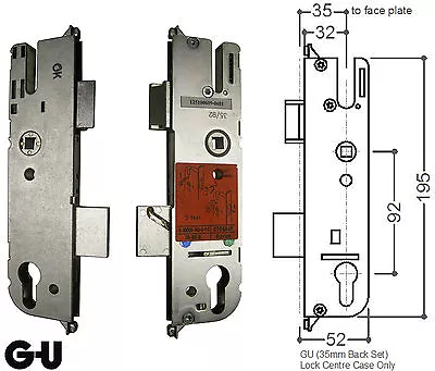 UPVC Door Lock Gearbox. Newstyle GU Centre Case. 35mm SINGLE SPINDLE. • £25.38