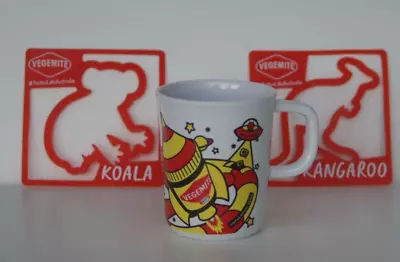 Vegemite Melamine Mug Cup Kraft  2001  & Stencils Koala Kangaroo Vintage • $15