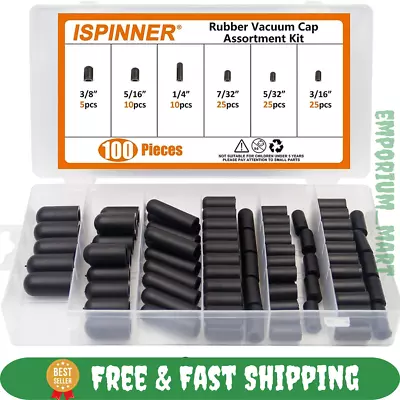 Rubber Vacuum Caps Plug Kit 100 PCS Assorted Vacuum Plugs Hose End Caps NEW • $10.79