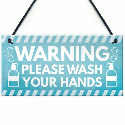 PLEASE WASH YOUR HANDS Health And Safety Signs Toilet Bathroom Safety Sign • £3.99