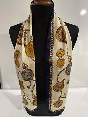 NWT Vintage Women's Pocket Watches Rectangular White Multi Scarf 10x52'' • $20