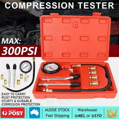 $23.99 • Buy 300PSI Petrol Engine Compression Tester Kit Tool Set For Automotives Motorcycle