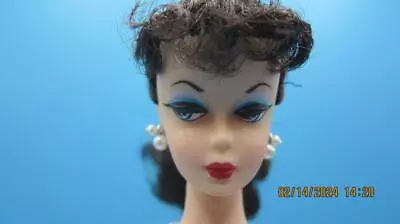 Ponytail Barbie Doll Vintage Reproduction Of # 1 Dark Brunette Mint Stand • $69