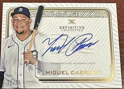 2023 Topps Definitive MIGUEL CABRERA Autograph Collection Card #18/25 Tigers • $120