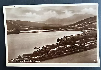 Vintage Postcard - Mount Snowden & Capel Curig Lakes - Real Photo • £1.99