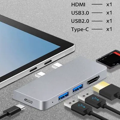 $27.24 • Buy 4K HDMI Docking Station Type-C HUB USB 3.0 Expander For Microsoft Surface Pro 8