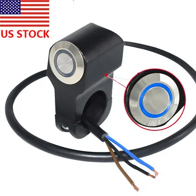 7/8  Motorcycle Handlebar Mount Horn Start Switch W/ Blue Light Momentary Action • $13.99