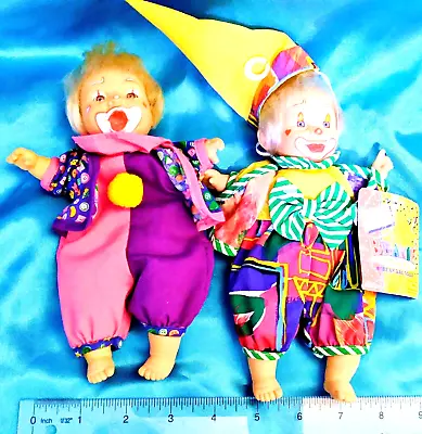 $12.87 • Buy Set Of 2 - BEANIE CLOWNS Gigo Toy Bean Bag Kids Series IV 8  Bean Bag Doll W Tag