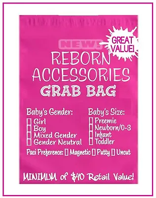 Preemie/NB Boy Reborn Accessories Grab Bag! $40 Value!!! • $56.51