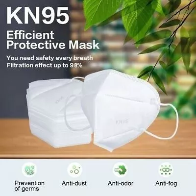 5-1000 KN95 White Face Mask Disposable 5 Layers C.E Approval FFP2 Safety • $8.98