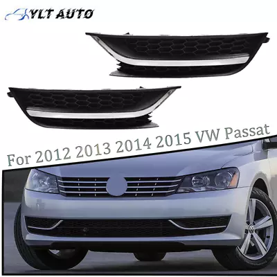 For VW Volkswagen Passat  2012-2015 2013 Updated Fog Light Grille Cover W/chrome • $38.30