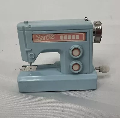 Vintage Blue Barbie Doll Wind Up Moving Sewing Machine Diorama - Tested & Works • $19.99