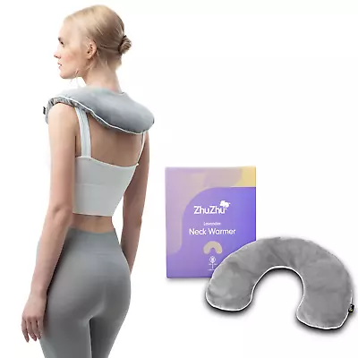 Zhu Zhu Lavender Neck Warmer Grey Heat Pack Microwave Wheat Bag Shoulder Pain • £18.95