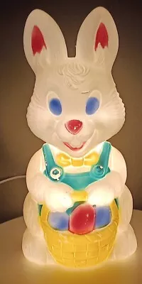 Easter Bunny Blow Mold Basket 19  General Foam Plastics Light Indoor/Outdoor • $46.40