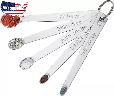 Measuring Spoons Set Stainless Steel 5PCS Small Tiny Measuring Spoons Cooking US • $7.68