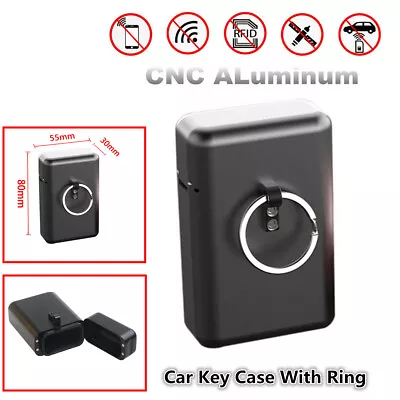 $29.36 • Buy Anti Theft Car Key Keyless Entry Fob Box Guard Signal Blocker Aluminum With Ring