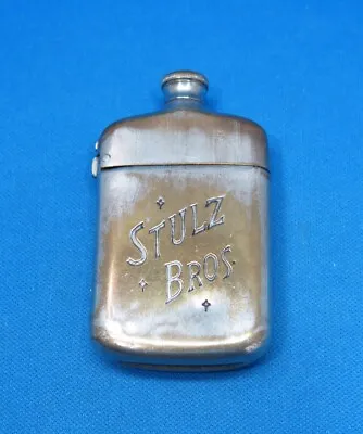 $39 • Buy Match Safe, Stulz Bros, Fig. Bottle Or Flask, Plated Brass, By Schimper, C. 1897