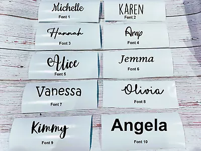 £1.77 • Buy 2x Personalised Name Vinyl Name Stickers Decal 50 Colours 10 Fonts 3 Sizes 