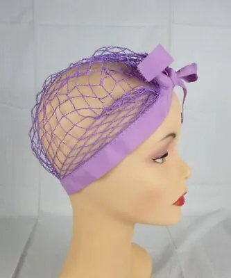 Vtg Purple Mesh & Ribbon Snood Nair Net • $18