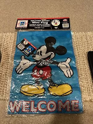 New In Package NCE 1998 Disney Welcome Mickey Mouse Garden Flag Double Sided • $29.95